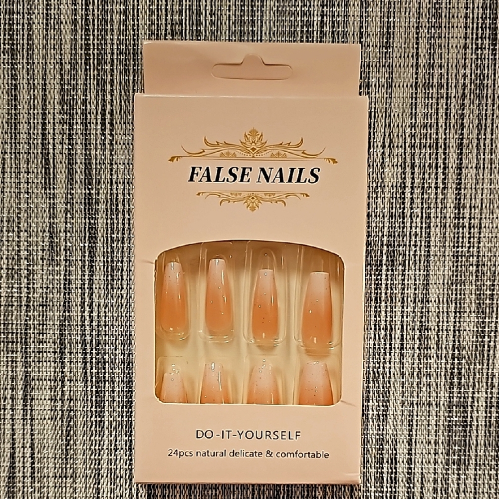 5/$25 Press-On Long Nails - Ombre Peach